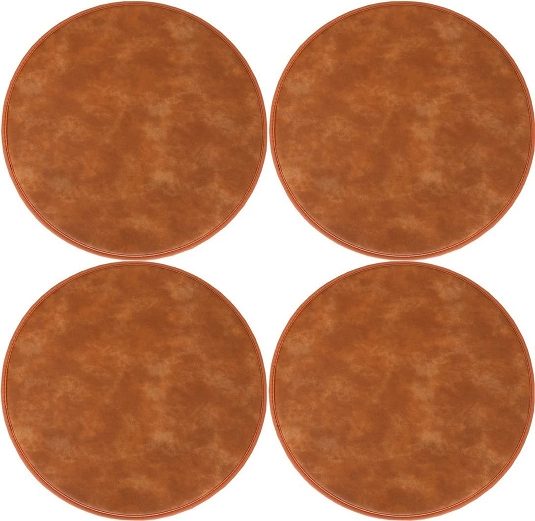 Cojines redondos para terrazas techadas y cocinas, pack de 2 asientos de piel de 35 cm