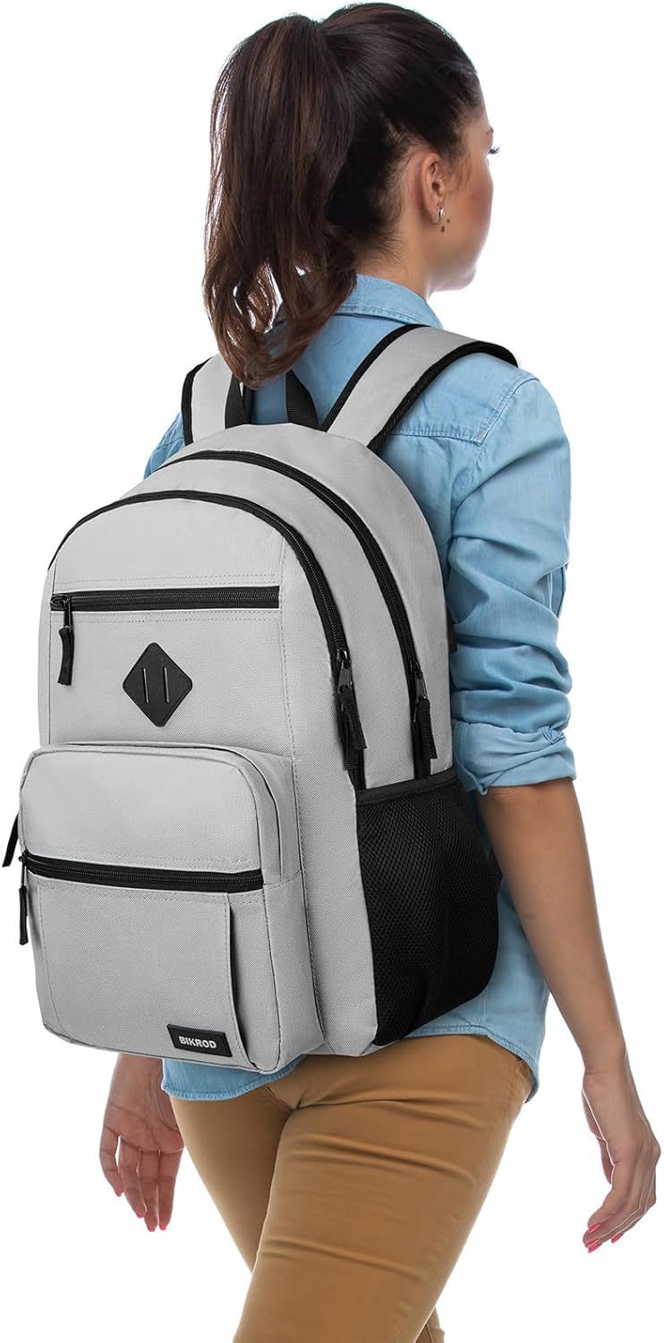 BIKROD Backpack for Men and Women, Lightweight Casual School Backpack for Teens Boys and Girls, Daily-use Travel Laptop Backpack Fits 15.6 Inch Notebook, High School Bookbag