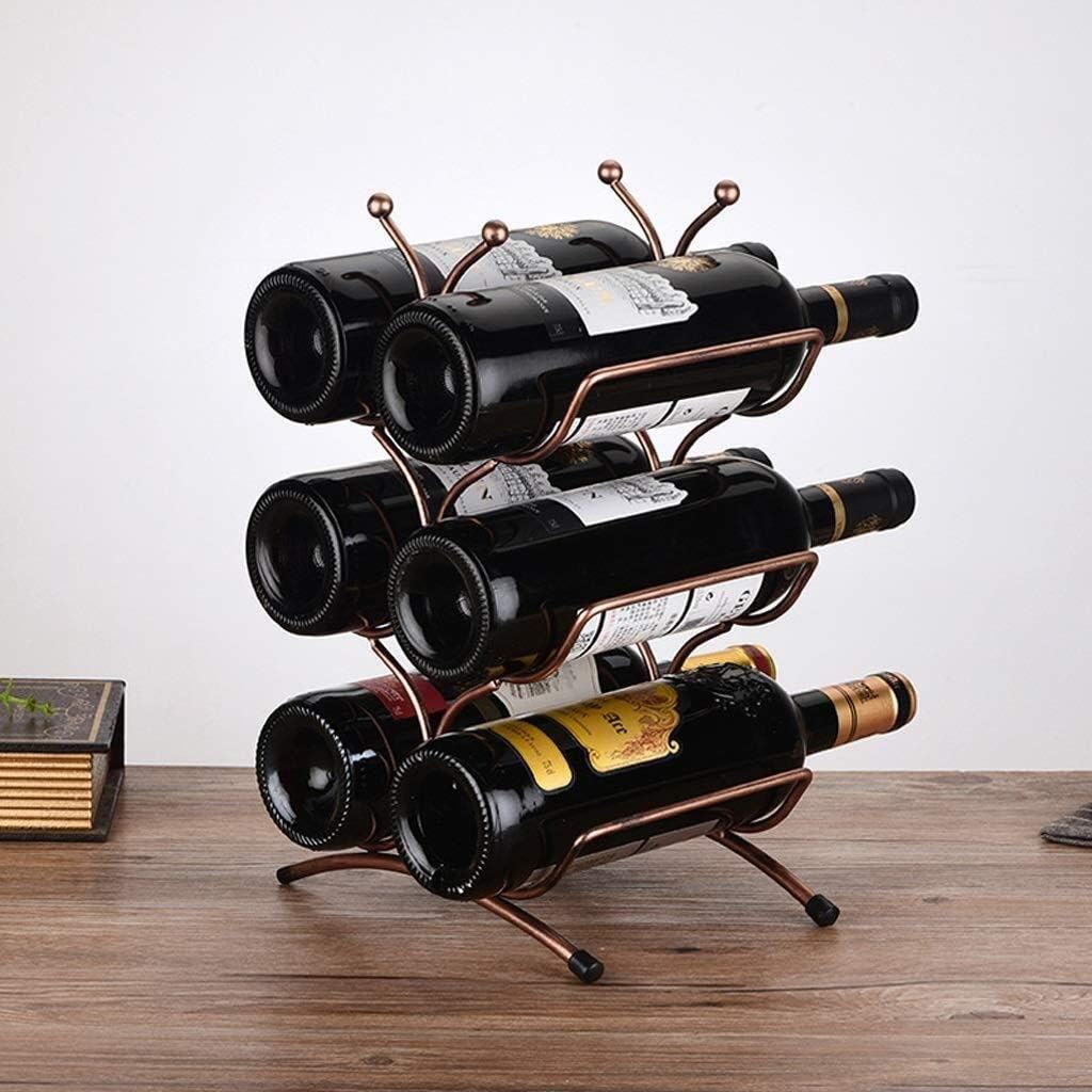 Wine Rack 3-Layer Stackable Wine Rack - Classic Wine Rack - Suitable for Bars Cabinets Pantry Etc. - 6 Bottles Metal