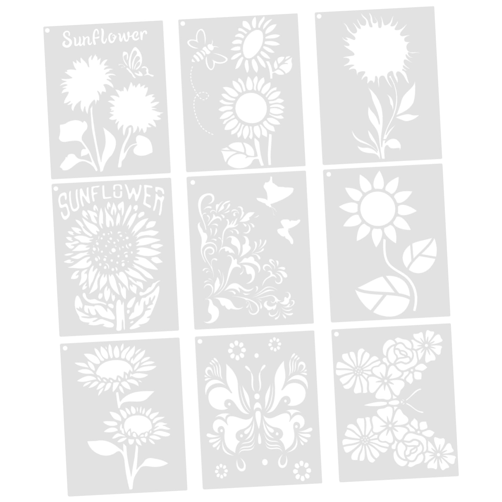 SEWACC 9pcs Alphanumeric template stencil art template scrapbook stencils template floral decorations stencils butterfly stencils for painting large stencils for painting the pet a07
