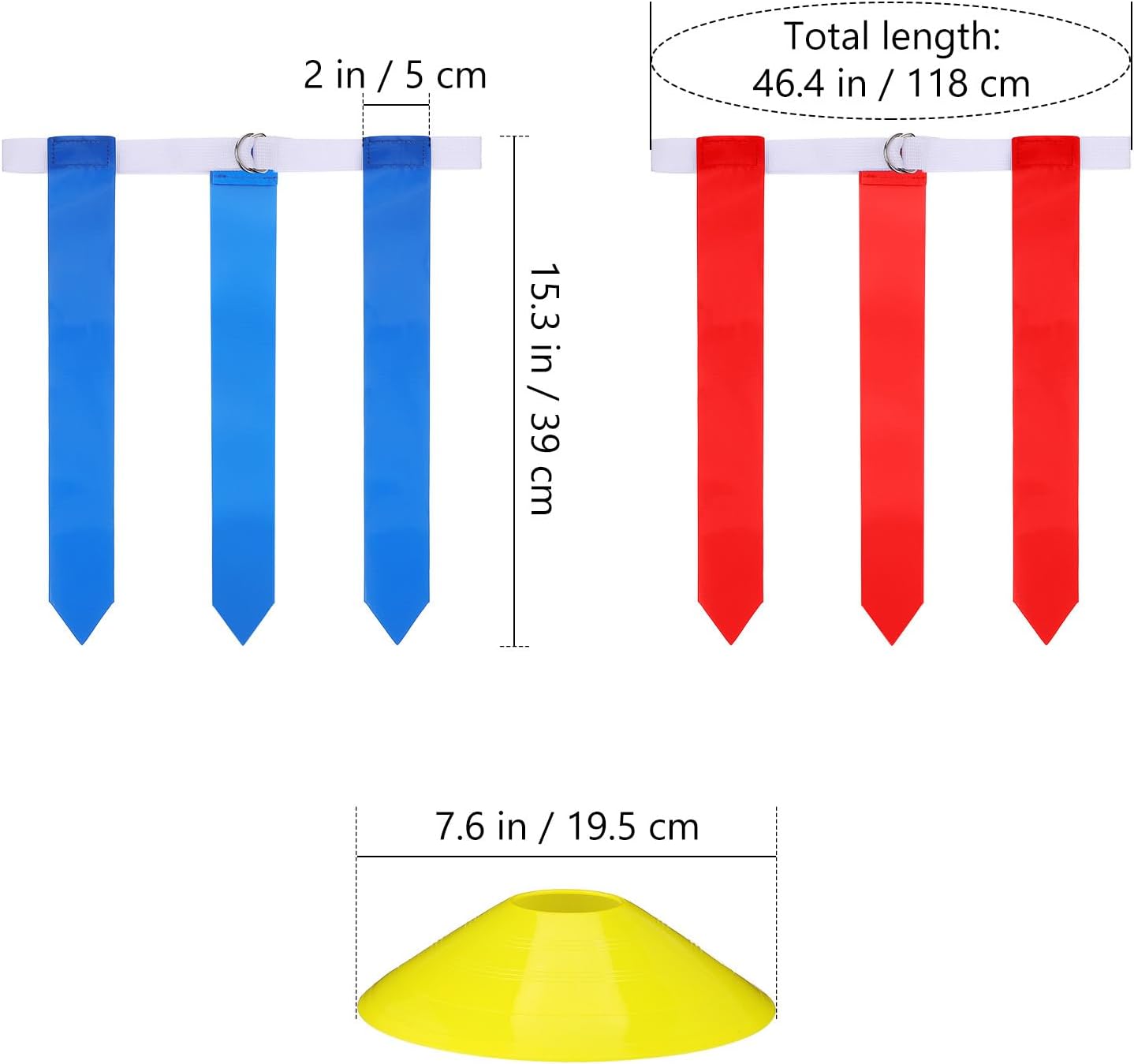 16 Pcs Flag Football Set with 12 Belts And 4 Cones, Football Training Equipment for Players, Youth And Adult Practice