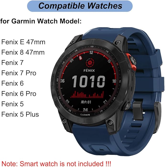 Correa de silicona 22mm para Garmin Fenix 5/6/7/8, ajuste rápido miniatura 2