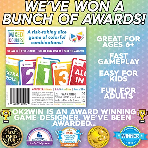 Mixed Doubles Dice And Card Game - Fun Betting For Family Games - Ages 6 And Up - Easy Adult Games For Game Night - 2 Player Games - Up To 6 Players Per Deck - Ok 2 Win #TOP4