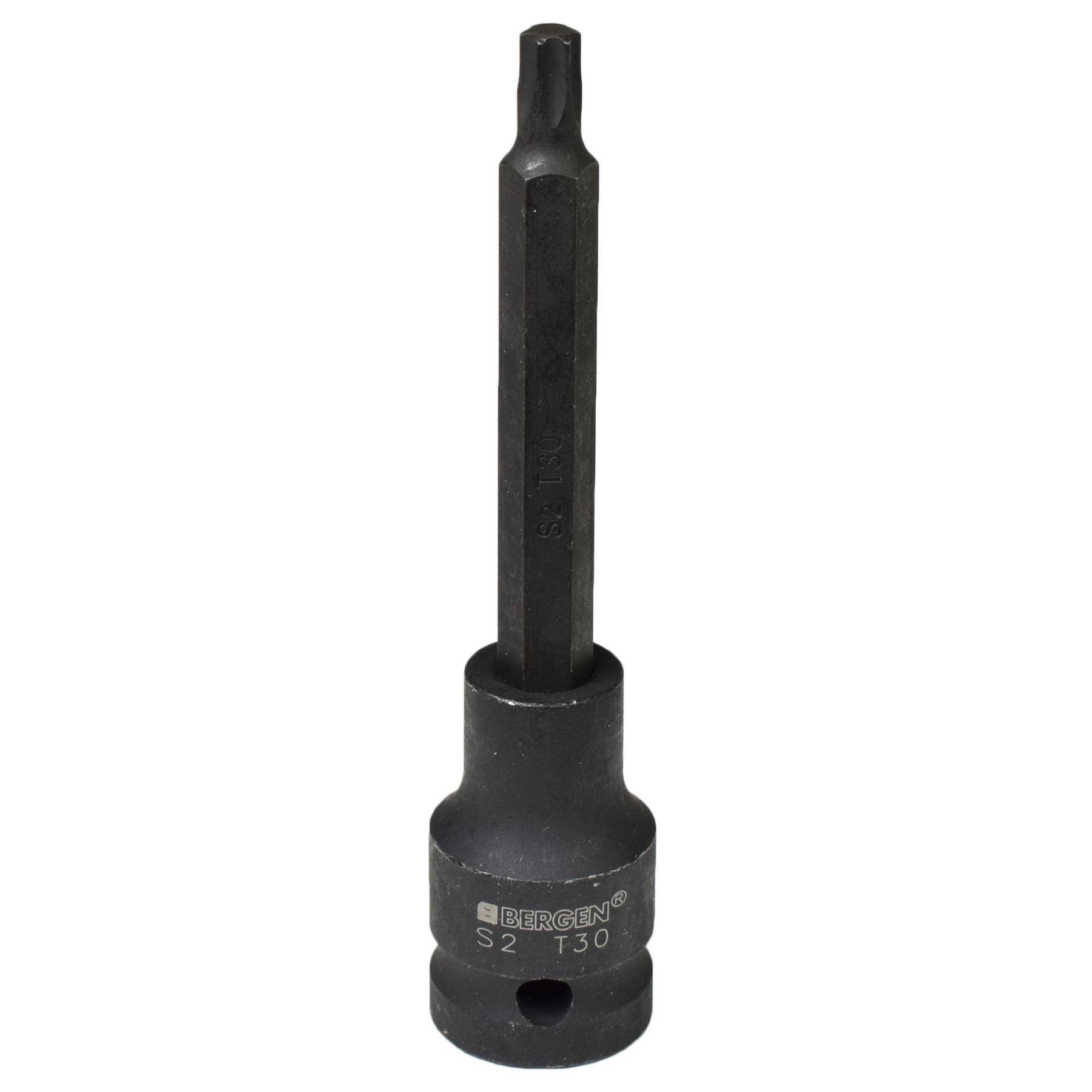 T30 x 100mm 1/2" Drive Short Impact Impacted Torx/Star Male Socket By Bergen