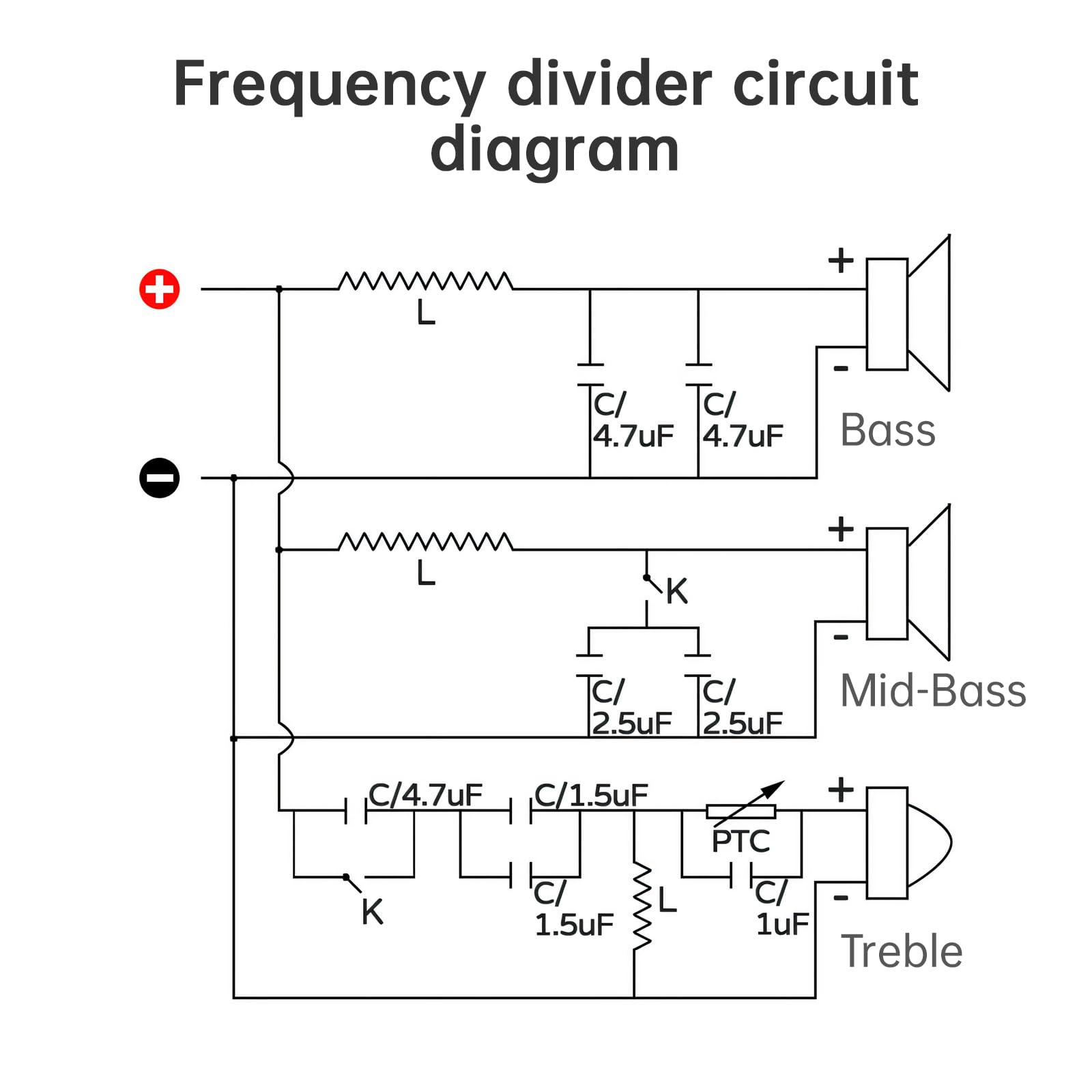 Crossover a 3 vie, 400 W regolabile 4-8 Ohm 3 vie un divisore ad alta e due a bassa frequenza, altoparlante HiFi Crossover