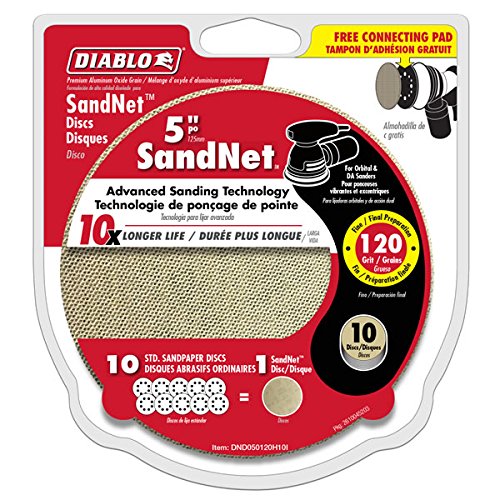 Diablo 5" 120 GRIT SANDNET Discs with Connection PAD DND050120H10I