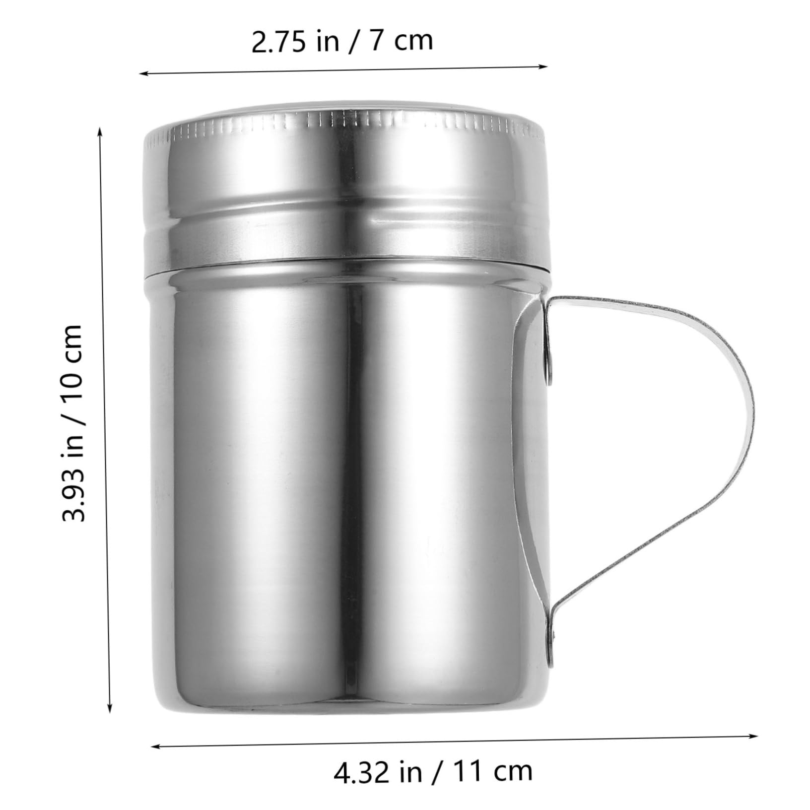 CIYODO Rice Flour Shaker Stainless Steel Salt Pepper Shakers Cinnamon Sugar Shaker Powder Duster for Kitchen