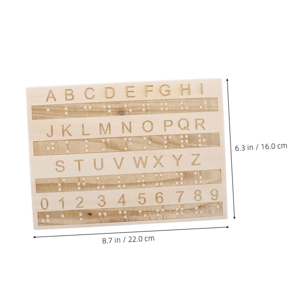 Toddmomy Tablero de Alfabeto Braille de Madera para Niños Ciegos, Herramienta de Enseñanza Táctil Ligera con 3 Piezas para Aprender Braille Fácilmente en Casa Color Aleatorio