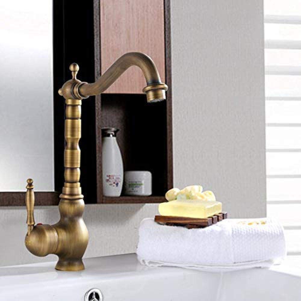 Robinet de lavabo pivotant en cuivre fini les éclaboussures avec ce mitigeur rétro efficace