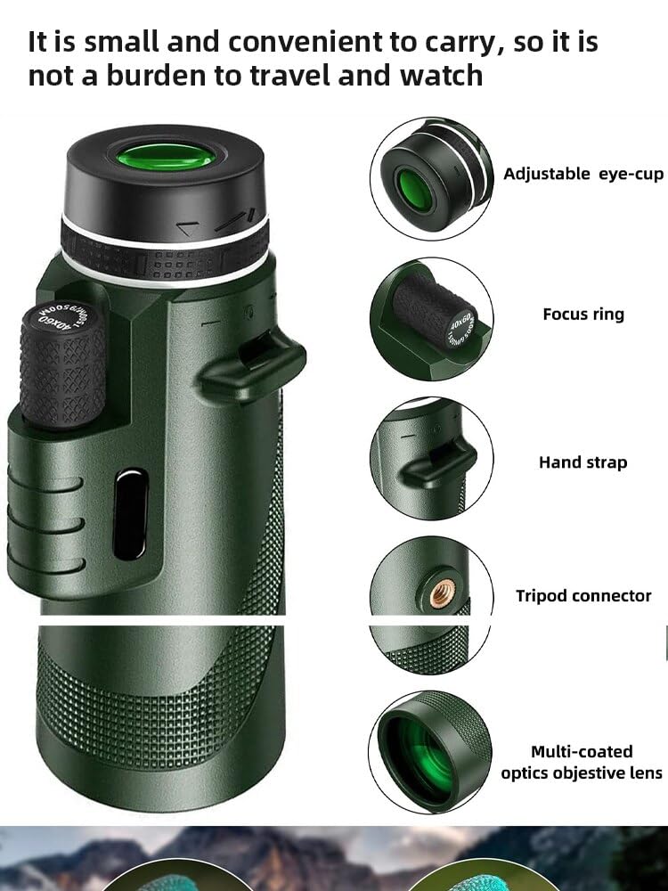 Tragbares Zoom, HD, 5000 m, zusammenklappbares Fernrohr, Mini-Hochleistungs-Teleskop für Jagd, Sport, Outdoor, Camping, Reisen