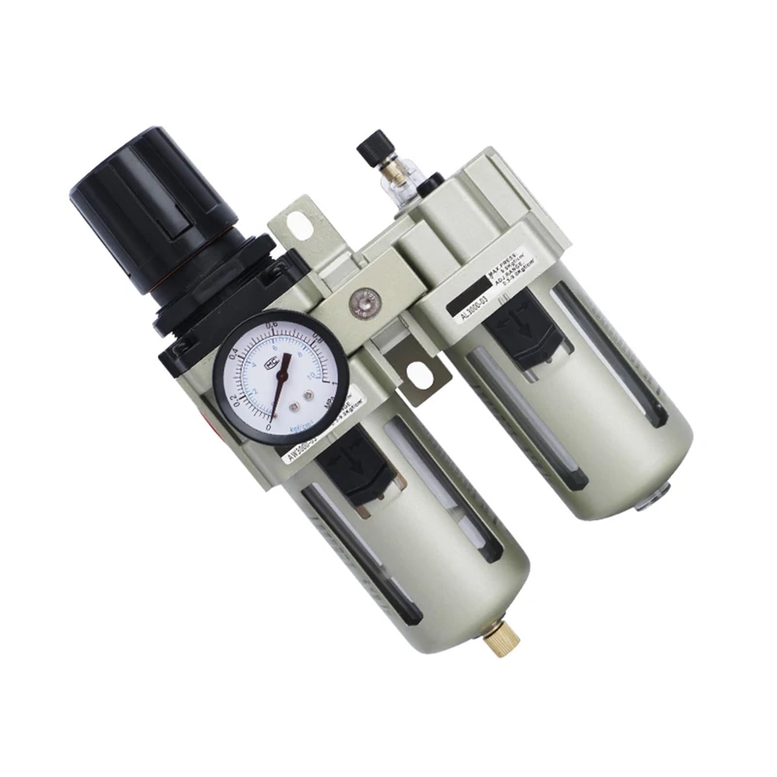 AC3010-03 AC4010-04 Compresseur d'air pneumatique Régulateur de pression Réducteur Filtre Séparateur d'eau Huile 1 pièce (AC3010-03 avec C, filtre à fibre)