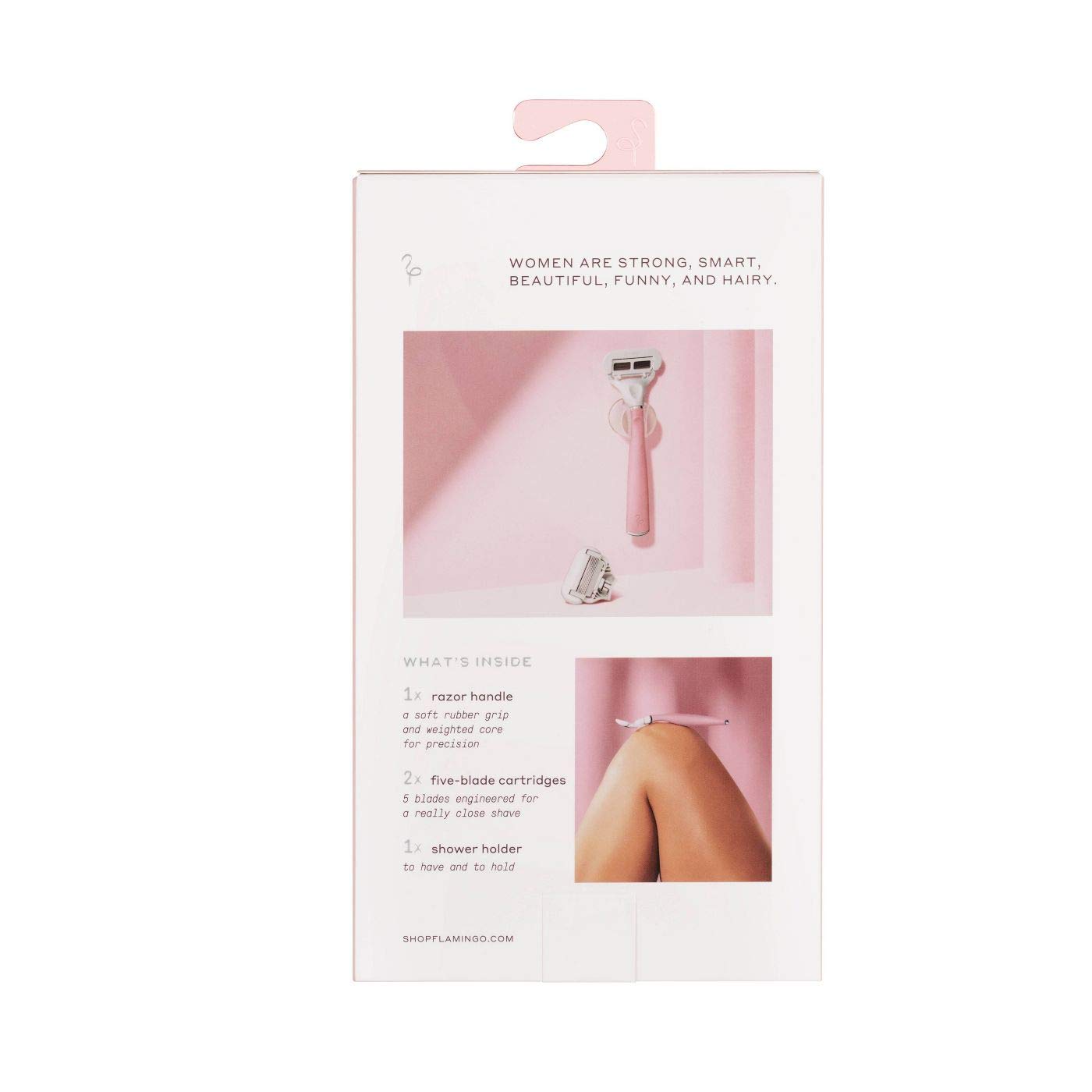 Flamingo Women's 5-blade Razor with Replacement Blade Cartridge - Desert Rose