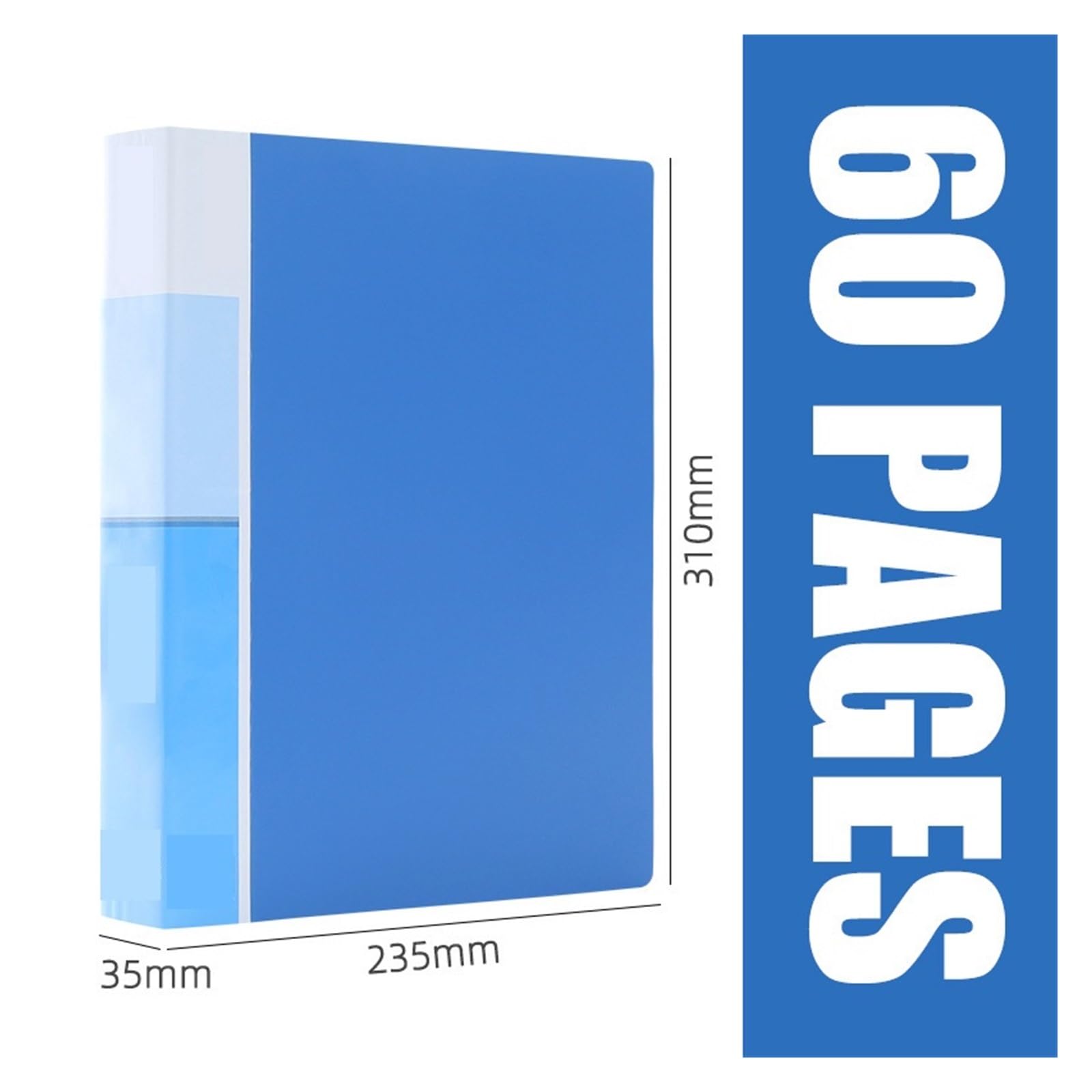 1 confezione da 10-100 pagine con cartella informativa, busta portadocumenti inserti multistrato A4(1pcs-blue-60pages)