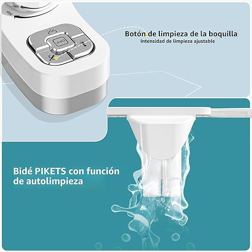 Miniatura 3 de PIKETS Accesorio de bidé para inodoro, boquilla doble (lavado frontal y trasero), accesorio de asiento de inodoro de agua fresca no eléctrico