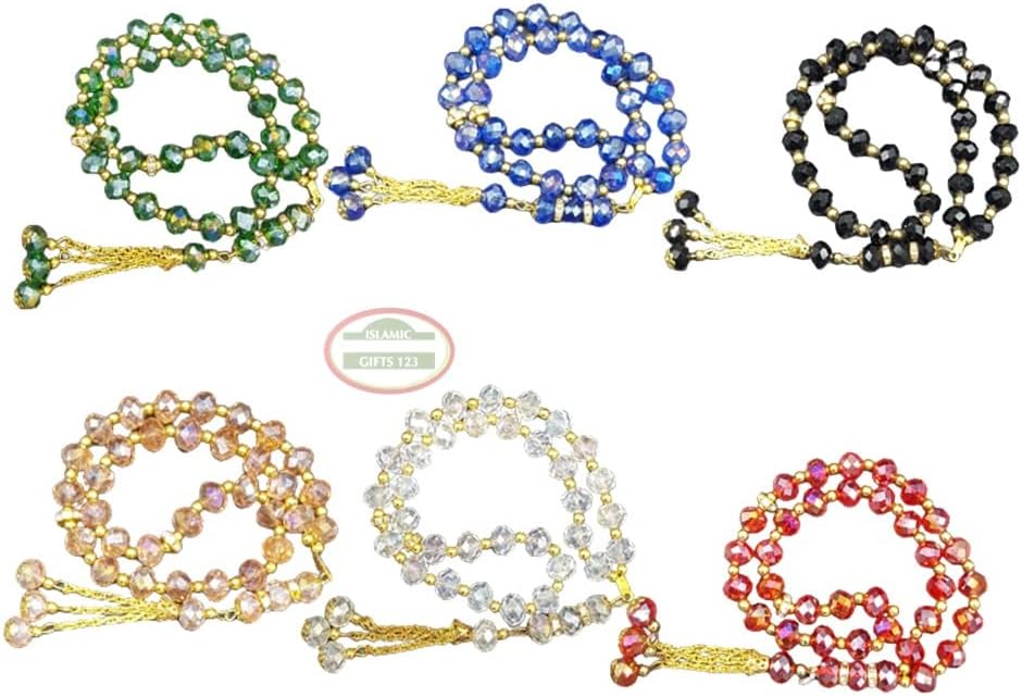 Muslim Prayer Beads [48 Pack] Islamic Prayer Beads Tasbeeh Counter misbaha Islamic Favors Islamic Wedding Favors Crystal Prayer Beads Crystal Rosery-Islamic Gifts 123