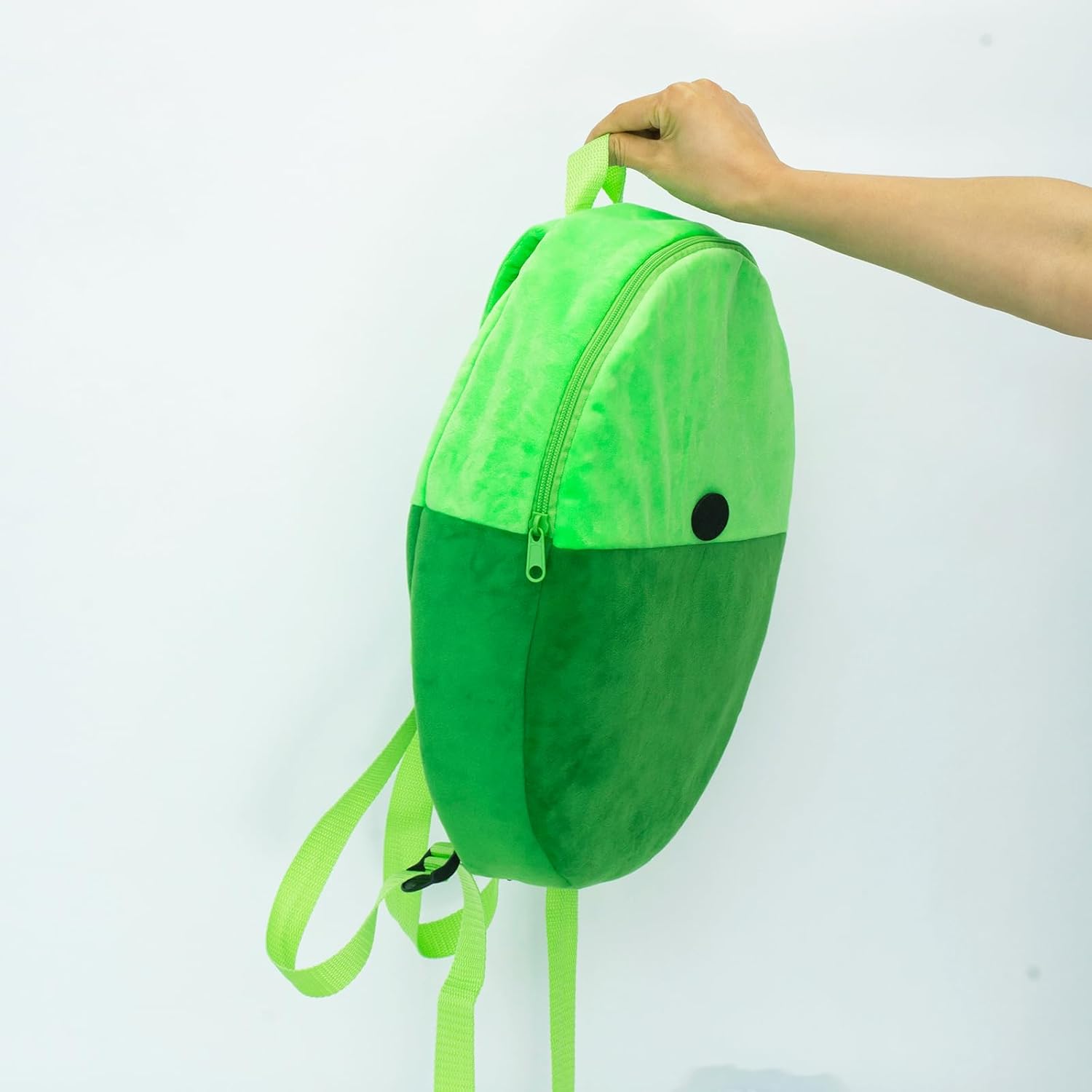 Green Backpack for Anime Costume Prop Lime Green Plush Backpack Cartoon Human's Adventure For Cosplay Holiday Party - Image 4