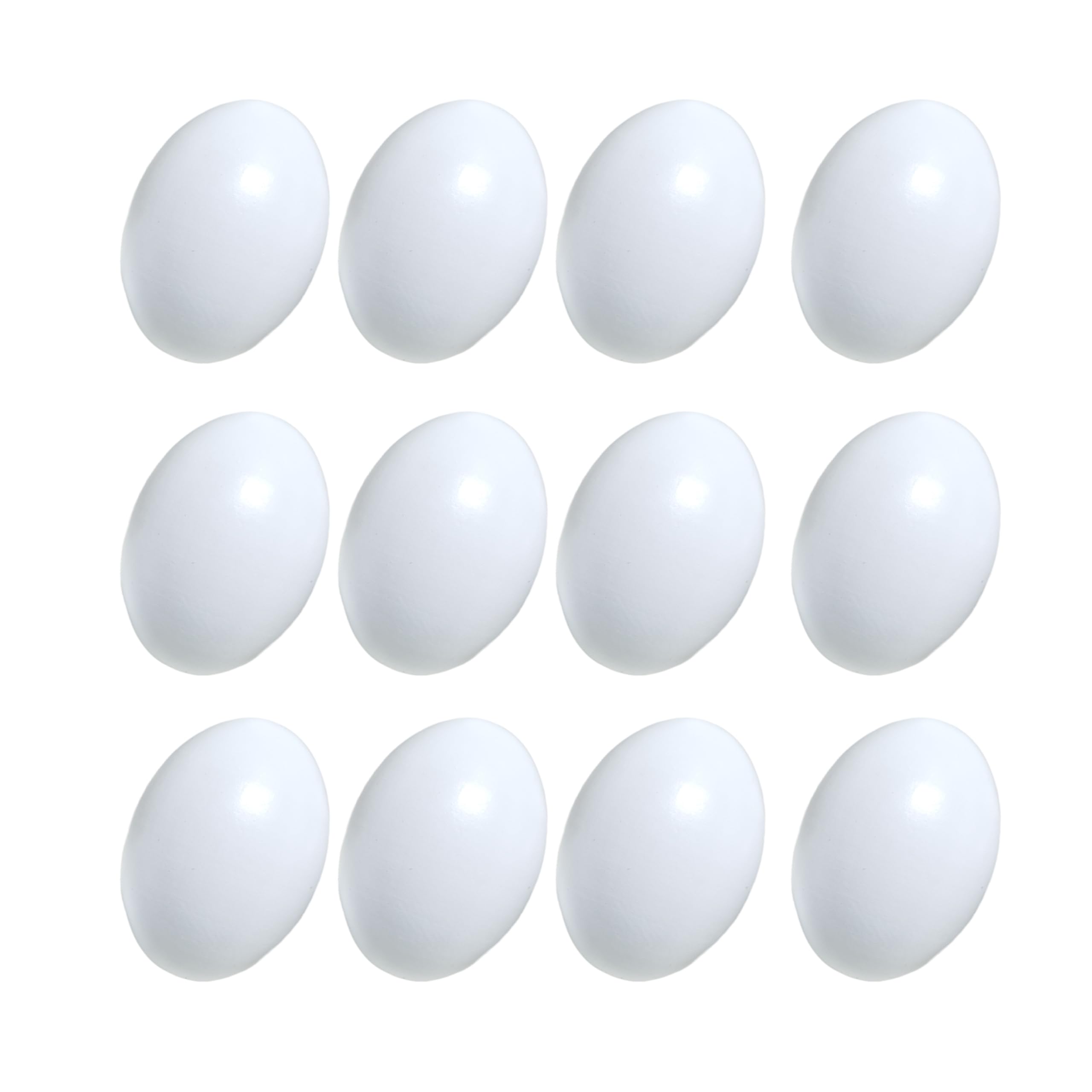 Azatemgo Chicken Eggs Fake Chicken Eggs White Easter Eggs Set of Wooden Fake Eggs to Help Lay Chickens 12 Pcs