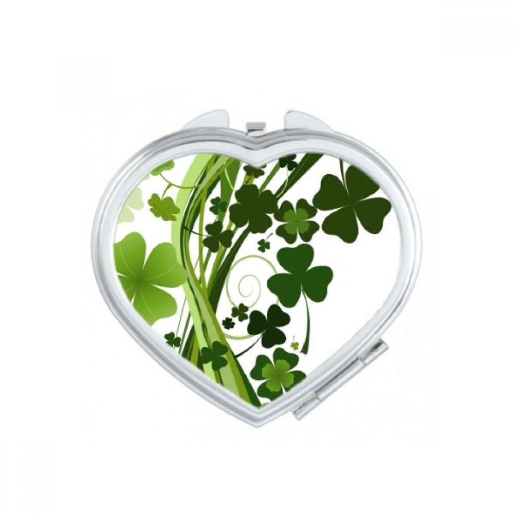 Miroir compact maquillage trèfle à quatre feuilles portable mignon