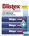Blistex Lip Medex Stick, 0.15 oz Each, Advanced Hydration, Medicated Relief with Cooling, Soothes and Protects, Restores Healthy Moisture Balance to Lips, 3 Count, 1 Pack