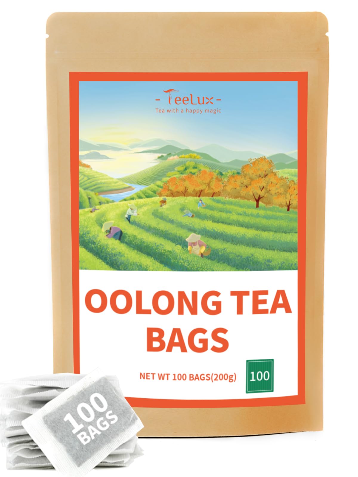 TeeLux Yerba Mate Tea Bags 50 Count, Pure Natural Argentine Yerba Mate, Rich Flavor with 3g/Bag, Biodegradable Tea Bag — view 56