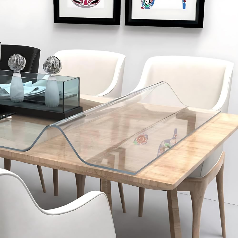 Qlarity Covers 1mm Slim Shield PVC Table Cover Transparent, 36 x 84 Inch
