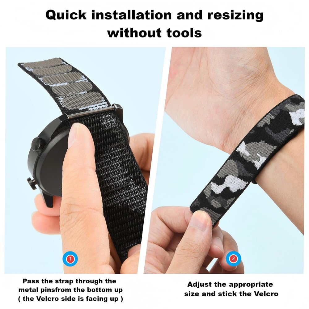 Nylonowy pasek 22 mm do Garmin Forerunner 955/965/935/945/Instinct 2/3 Solar/AMOLED/E/Epix Pro Gen 2 / MARQ Serii / Approach S62 / do Coros Vertix, QuickFit pasek do zegarka sportowego