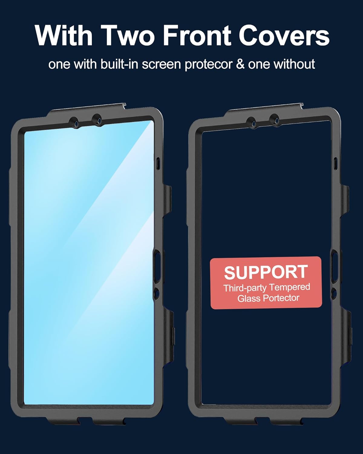 Case for Samsung Galaxy Tab S10 Lite/ S10 FE / S9 FE 10.9 Inch / S9 11'' 5G Protective with Screen Protector/Pen Holder/Hand Strap, Heavy Duty Shockproof Tablet Cover for S10 Lite, Black