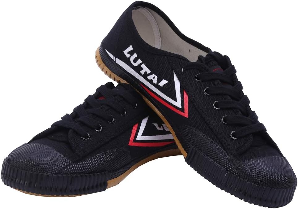 Canvas Walking Training Shoes Martial Arts Kung Fu Sneakers for Men Women Kids, Black, 13.5 Women/12.5 Men