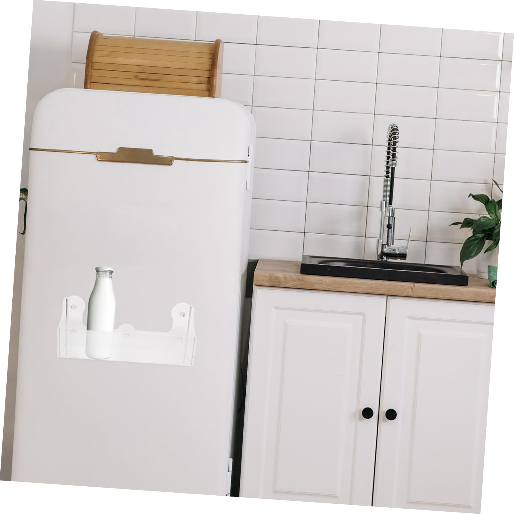 Estante Ventosa para Refrigerador de Acrílico, Soporte Seguro