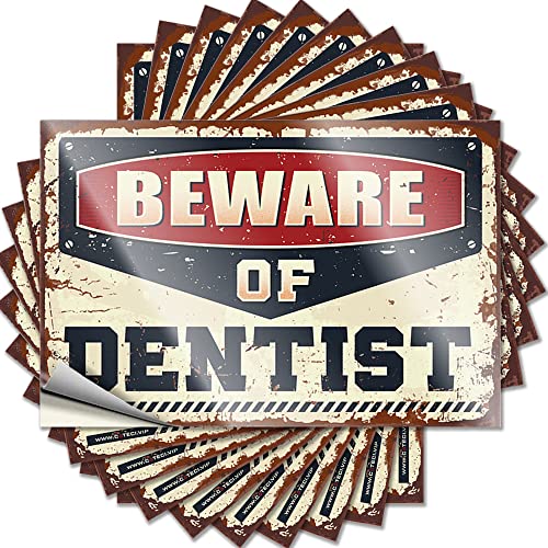Calcomanía de decoración vintage duradera | Beware of Dentist calcomanía autoadhesiva única para billar DIY (8 x 12 cm)