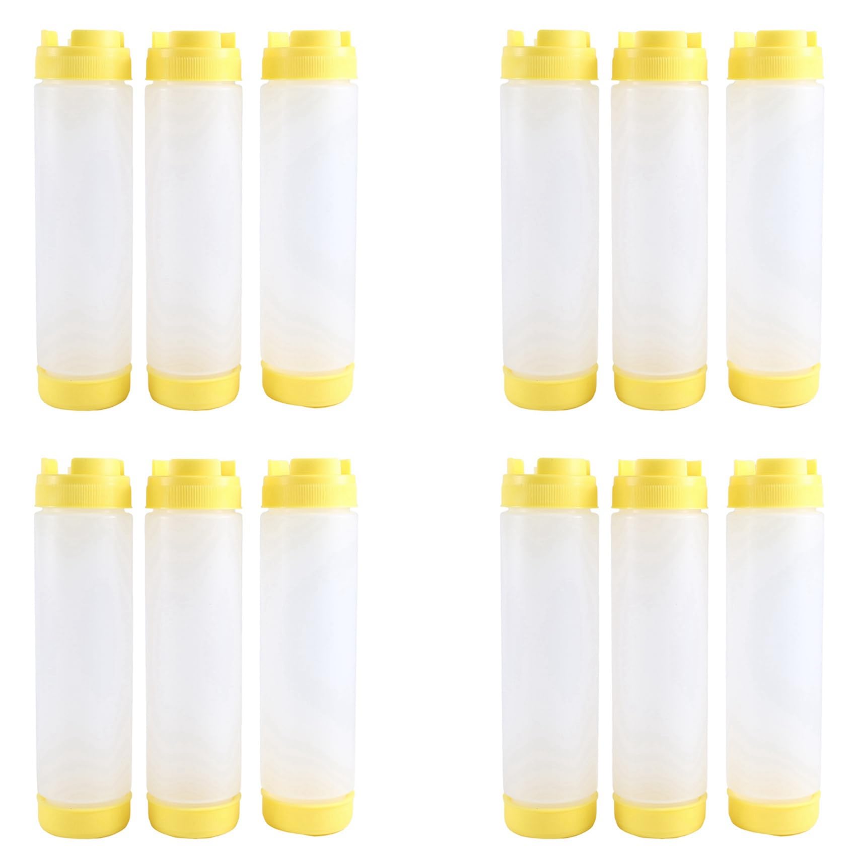 Vjsujehgy 4X 16Oz Inverted Squeeze Bottles, Refillable Tip Large Valve Dispenser Condiment Squeeze Bottle for Sauces Ketchup