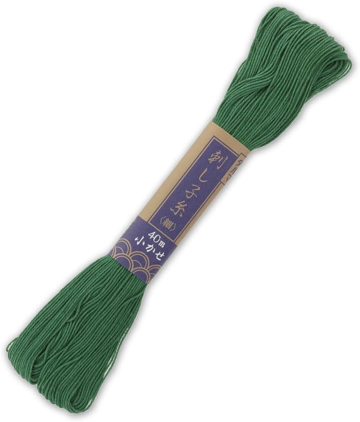 KIYOHARA Plain yarn for Sashiko embroidery - Dark Green (n°5) x40m