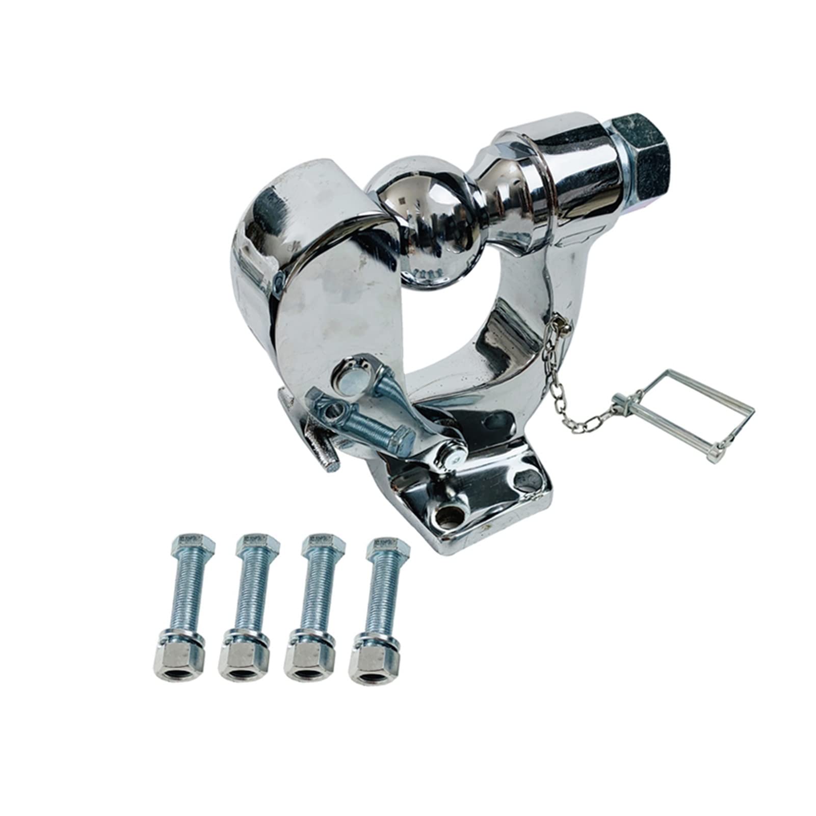 Zaczep przyczepy, Chromowany hak czopowy 5TON Combo z 2-calowym zaczepem kulowym 50 mm Kula holownicza Heavy Duty Trailer Parts(With 50mm ball)