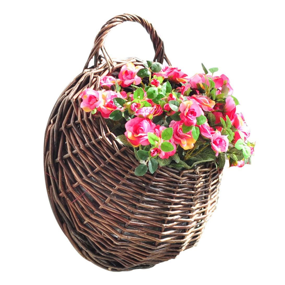 Yeory Gewebter Aufbewahrungskorb Wandmontage Korb hängende Korb Hausdekor für Garten Hochzeitswand 11.81 Zoll., Wandkorb