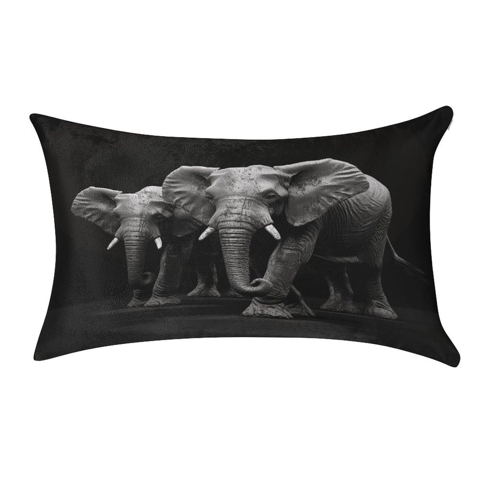 Btcowzrv Style 3D Gray Elephant Pillow Cover Pillow Case Pillowcase
