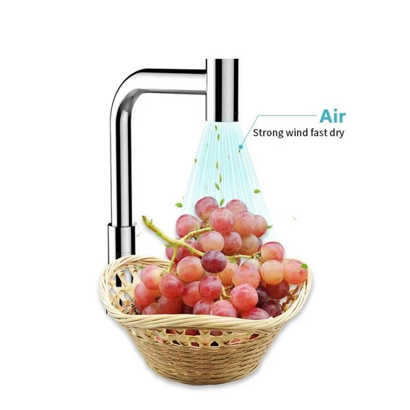 AK7171 Design del Rubinetto degli asciugatori ad Aria, essiccatori Automatici ad Alta velocità for l'essiccazione di Frutta e Verdura Elettrodomestici da Cucina intellinti(Brushed)