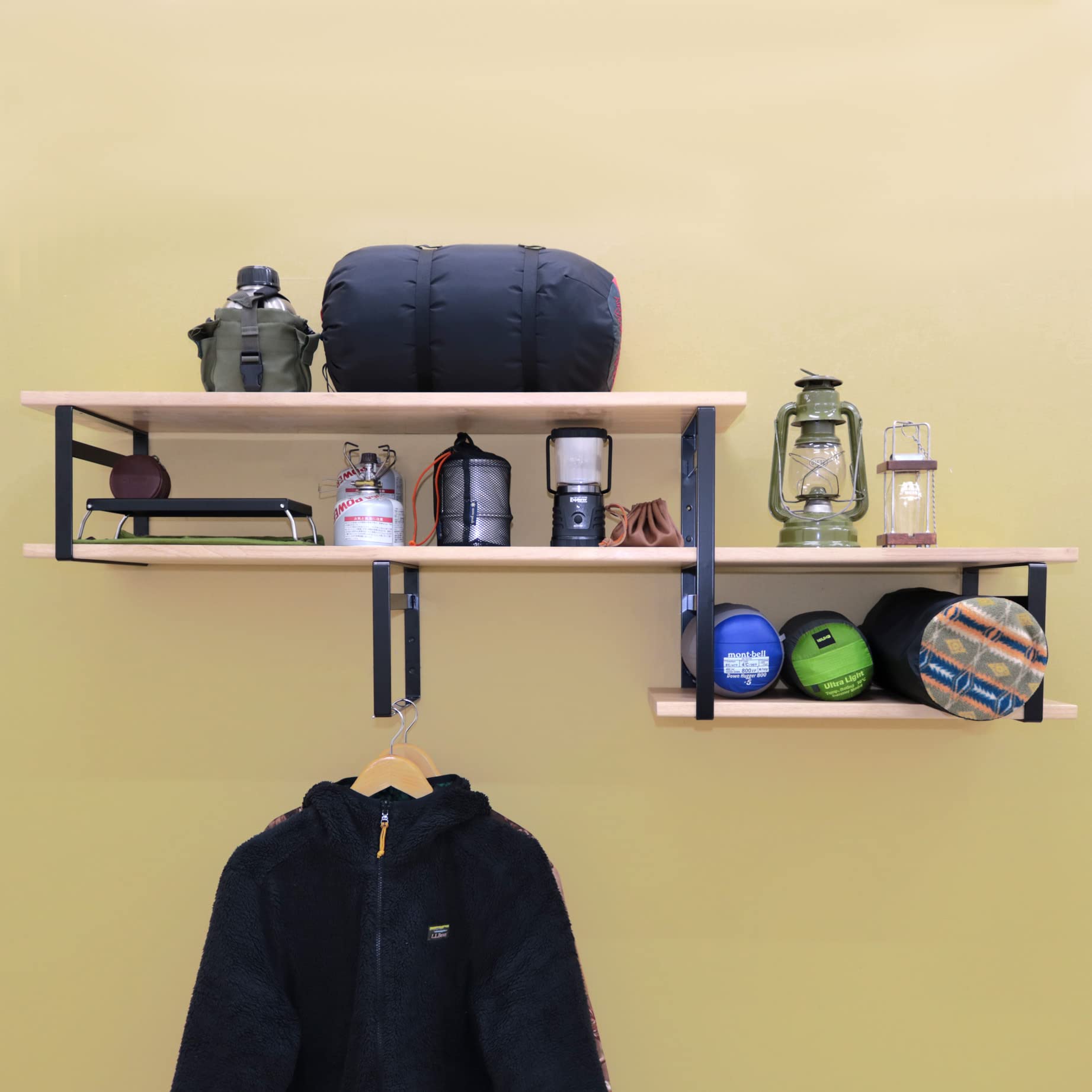 Amazon | ウォールシェルフブラケット ブラック DIY 壁面収納