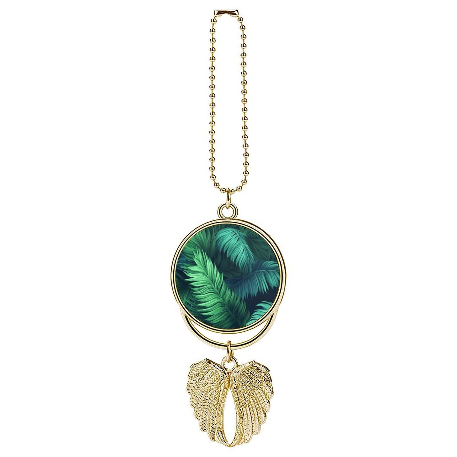 Tropical Palm Leaves Car Charm Alloy Car Rear View Mirrors Hanging Ornaments Stylish Car Pendant Funny Auto Hanging Accessories Car Hanging Ornaments Gift for Women Men