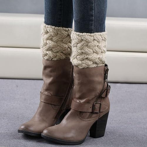 Miniatura 4 de Loritta 2-4 Pairs Womens Boot Socks Winter Warm Crochet Knitted Boot Cuffs Topper Socks Short Leg Warmers Gifts