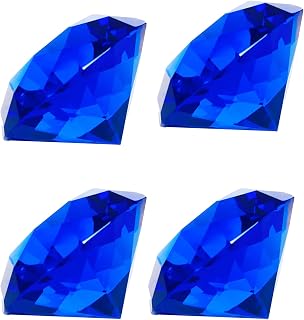 Eterspr 4 Pisapapapeles de diamante, 40mm Diamantes de Cristal Azul, para Decoración de Bodas, Decoración de Fiestas, Decoración de Escaparates(Azul)