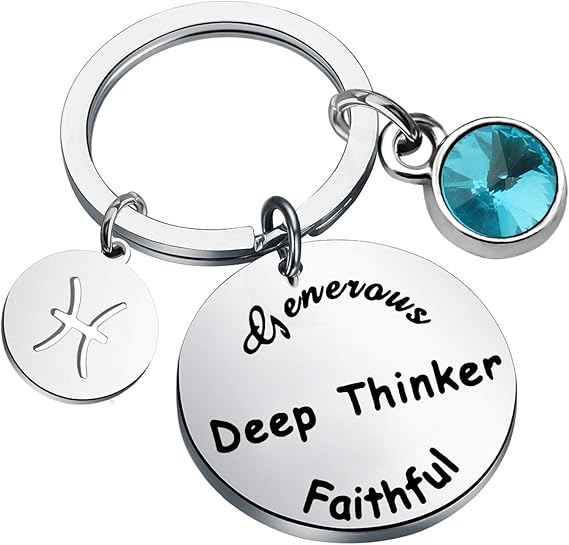 12 Zodiac Constellation Keychain Birthstone Astrology Horoscope JewelryBirthday Gift Gift For Family Friend