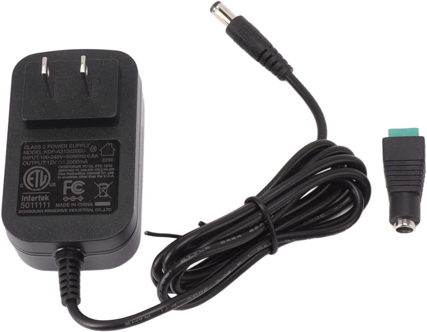 AC to DC Power Adapter 12V 2A Universal Power Supply for LED Light Strips CCTV Cameras Monitors TV with Overload Short Circuit Protection Stable Performance Low Noise