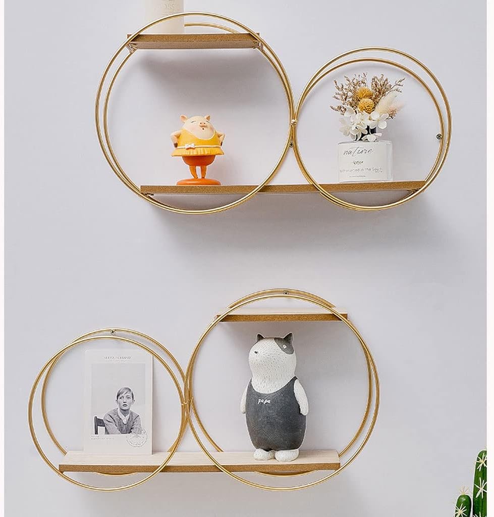JSEIAJB Nordic Room Wall Iron Art Frame Wall Hanging Dining Room Living Room Bedroom Wall Personality Shelf