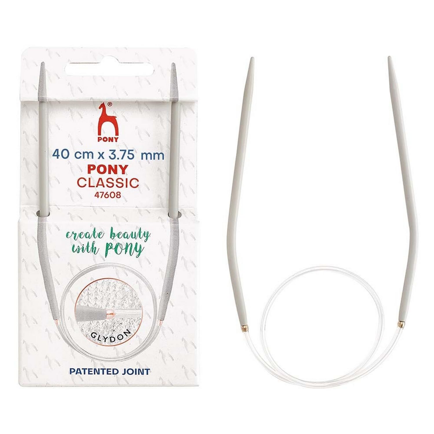 Pony Metal Circular Knitting Pins/ Knitting Needles 40 cm long - Size 5.00 mm
