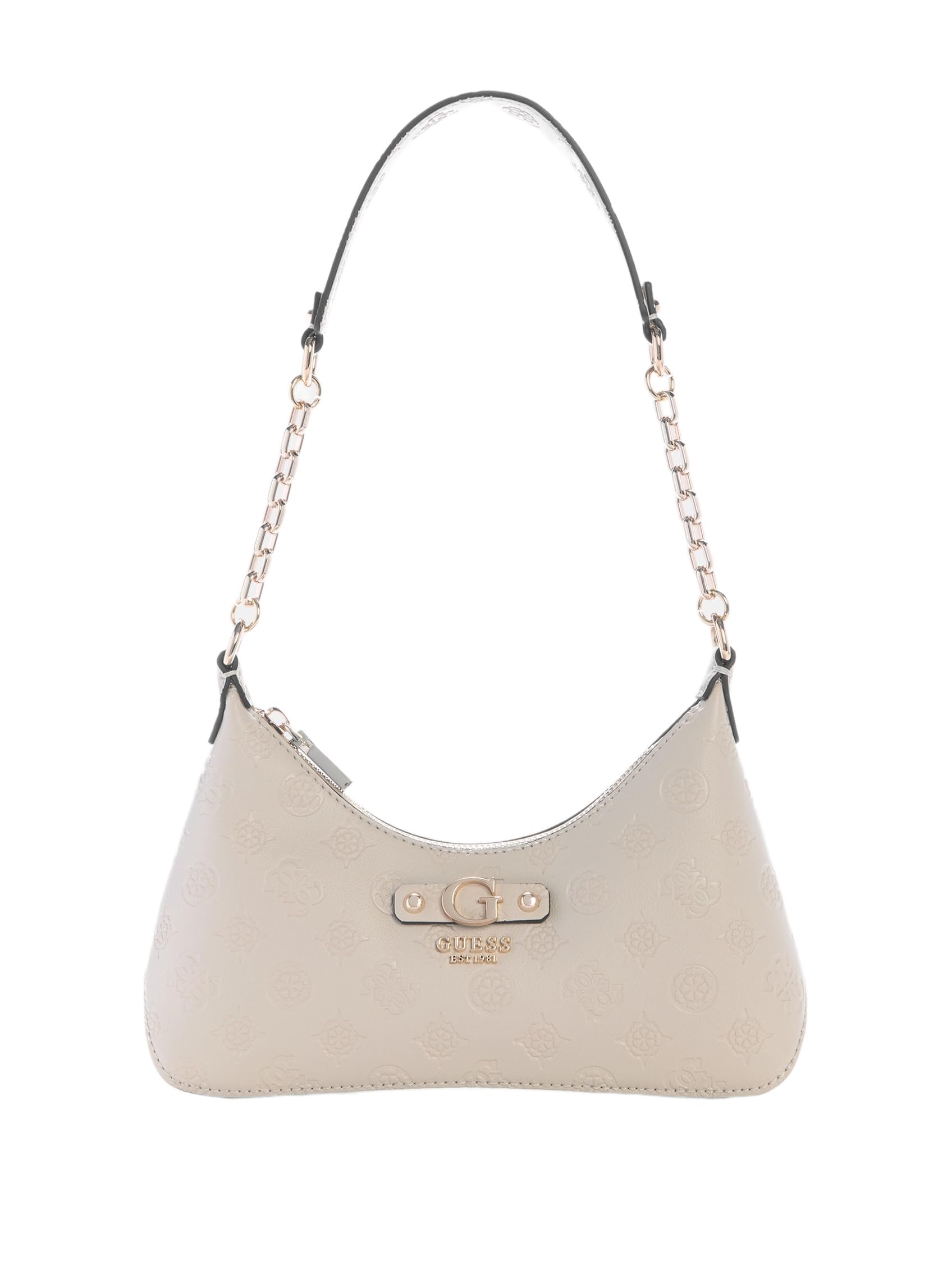 GUESS borsa a tracolla Dita Shoulder Bag Light Taupe Logo avorio