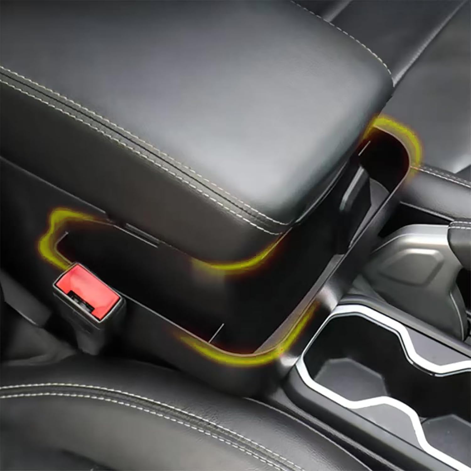 JL Center Console Organizer, Black Armrest Storage Tray for Jeep Wrangler JL JLU (2018-2025) & Gladiator JT (2020-2025) Hanging Storage Box Interior Accessories