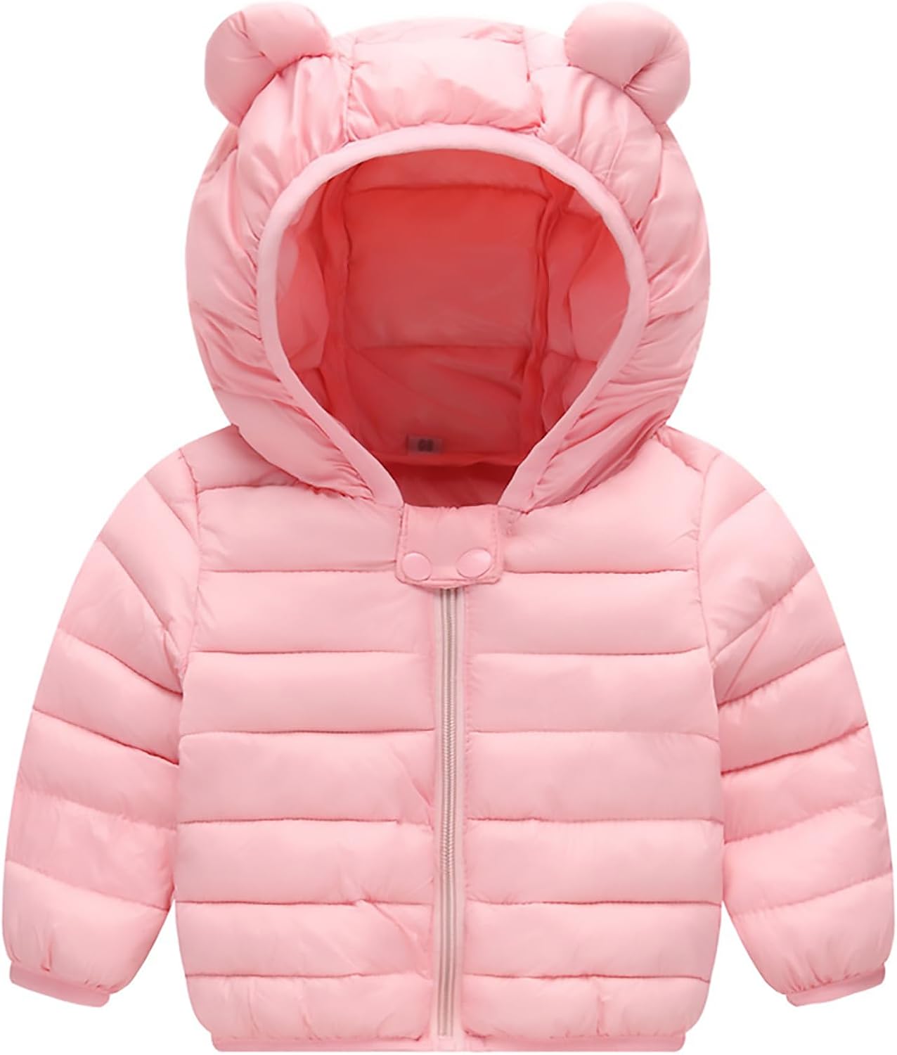 AIWUHE Baby Puffer Jacket Hooded Light Winter Coats Bear Ears Zipper Up Down Coats Outwear for Toddler Boys Girls 6M-4T