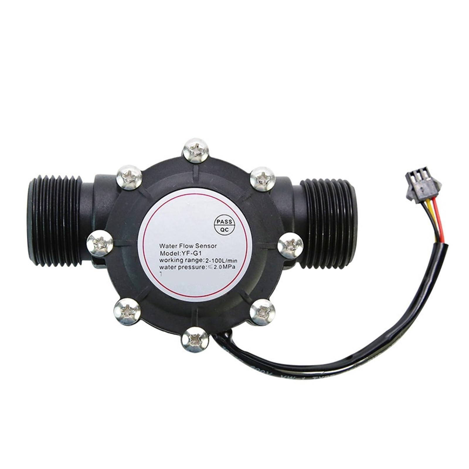 MKHJKIOII 1" DC 5-18V Water Flow Sensor, Flowmeter Hall, Control Liquid 1-100L/min 2.0MPa Switch