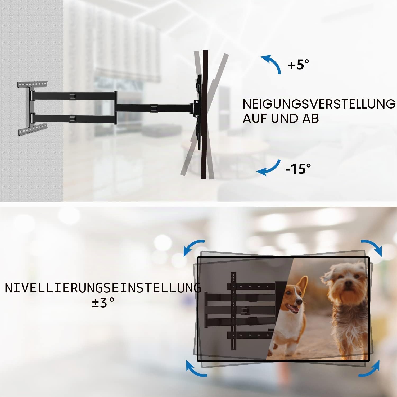 GINKGO TV Wandhalterung Schwenkbar für 37-75 Zoll LCD/LED/OLED TV | 1200 mm Extra Langem Gelenkarm Wandhalterung Fernseher，Schwenkbar und Drehbar, MAX VESA 600x400mm, Bis Zu 45KG