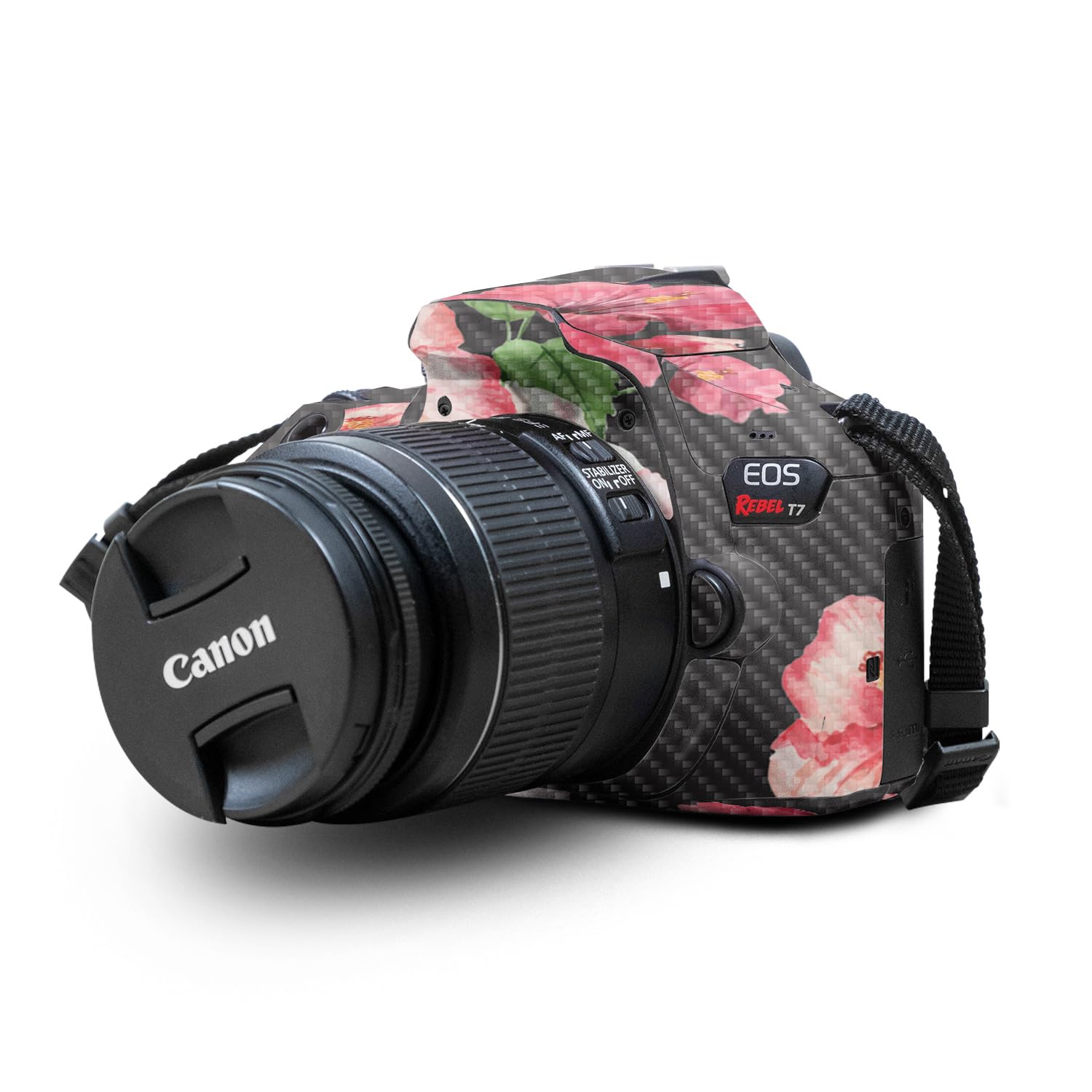 Carbon Fiber Skin Compatible with Canon EOS Rebel T7 Camera - Hibiscus - Premium 3M Vinyl Protective Wrap Decal Cover - Easy to Apply | Crafted in The USA by MightySkins